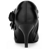 BLISSFUL STEP Women's Flower Pointy Toe Side Zip Stiletto Heels Ankle Booties - 4 of 4