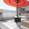 VINGLI Outdoor Side Table with Umbrella Hole 1.57" Umbrella Stand Table, Metal Patio Side Table Coffee Table for Garden, Pool, Deck - 2 of 4