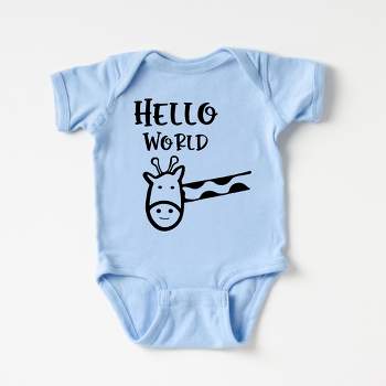 The Juniper Shop Hello World Giraffe Baby Bodysuit