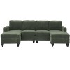 Homy Casa Modular Corduroy Sectional Sofa with Ottoman, Soft Upholstered 4-Seat Living Room Couch, Reconfigurable Design, Green - 4 of 4