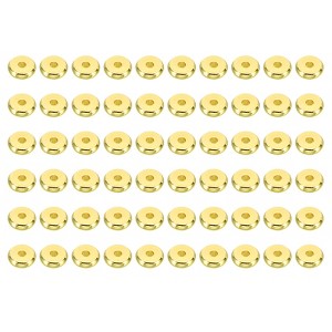 Unique Bargains Bulk Flat Spacer Beads for Keychain Jewelry Making 100 Pcs - 1 of 4