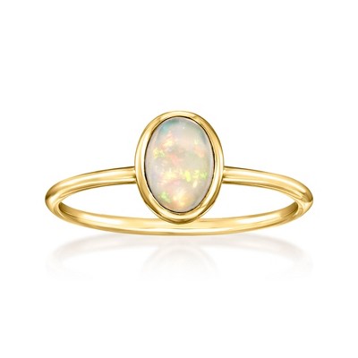 Ross-Simons Bezel-Set Opal Ring in 14kt Yellow Gold