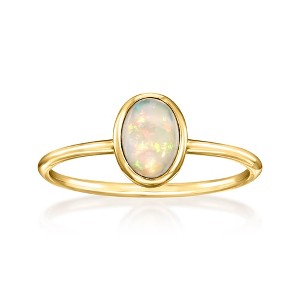 Ross-Simons Bezel-Set Opal Ring in 14kt Yellow Gold - 1 of 4