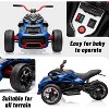 12V Kids 3-Wheel Electric ATV, Dual Speed (1.9-4.3MPH), Treaded Tires, LED Lights & Music/USB, 66LBS Capacity for Ages 3+, Blue - 2 of 4