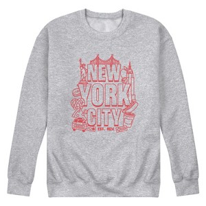 Men's - Instant Message - New York City Icons Graphic Fleece Sweatshirt - 1 of 4