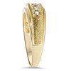 Pompeii3 Mens 1/6ct 14K Yellow Gold Diamond Wedding Ring Band - 2 of 4