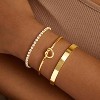 Gold Bracelets for Women Non Tarnish Dainty 14K Real Gold Plated Bangle Cuff Bracelets Stack for Women - 3 of 4