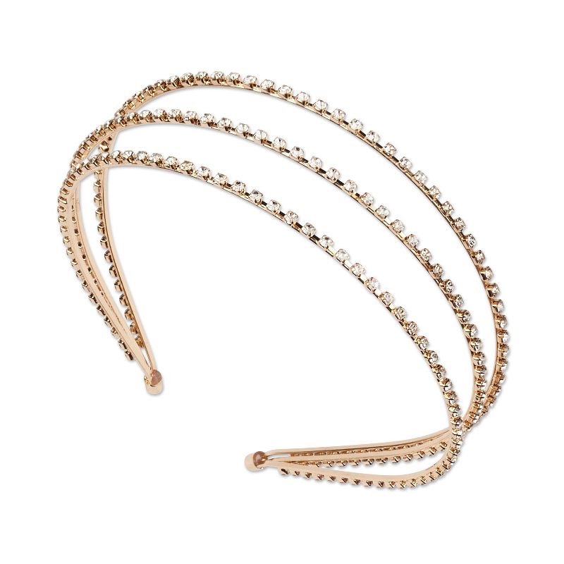 sc&#252;nci be-&#252;-tiful Multi-Strand Rhinestone Embellished Metal Headband - Gold, 6 of 8