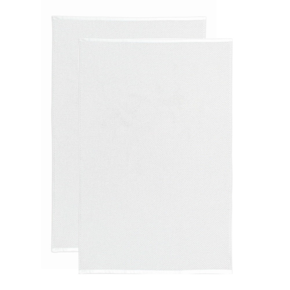 2pk Terry Honeycomb Kitchen Towel White - MU Kitchen: Absorbent Cotton, Modern Style, Machine Washable