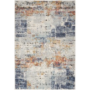 Nourison Motion Modern Indoor Area Rug Blue Multicolor 5'3" x 7' - 1 of 4