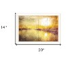 HomeRoots Yellow Sunset Boats In Marina White Framed Print Wall Art - 3 of 4