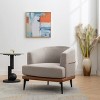 APRILSOUL Burnt Orange Modern Two-tone Barrel Fabric Chair, Upholstered Round Armchair for Living Room Bedroom Reading Room - 4 of 4