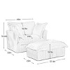 2 Piece Lazy Armrests Sofa Chairs,Chenille Fabric Upholstered Sectional Modular Sofa Chair,Sectional Modular Sofa With Ottoman-Coolbibila - 4 of 4