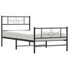 vidaXL 12" Black Twin XL Metal Bed Frame with Headboard & Footboard No Mattress - 4 of 4