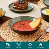vancasso 16-Piece Black Exterior Green Kiln-Glazed Ceramic Set - Complete 4-Person Dinnerware - 4 of 4