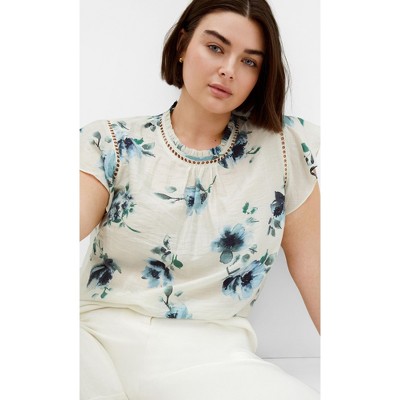 Women's Plus Size Lorelai Print Top - ivory | CITY CHIC