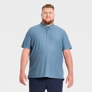 Men's Striped Pique Polo Shirt - All In Motion™ - 1 of 3