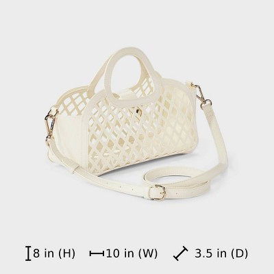Сумки A New Day Jelly Mini Cage Tote Crossbody Bag - A New Day™ Cream — фото 6
