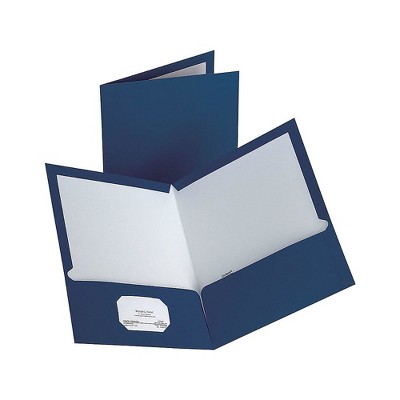 Staples 2-Pocket Laminated Folders Dark Blue 10/Pack (13372-CC)