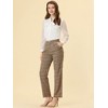 INSPIRE CHIC Women's Plaid Elastic Waist Casual Work Office Long Pants - 3 of 4