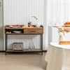 Costway Long Console Couch Side Table withDrawer Metal Frame for Living Room Entryway - 4 of 4