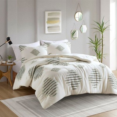 MAXZZZ 3 Piece Cotton Blend Chenille Comforter Set