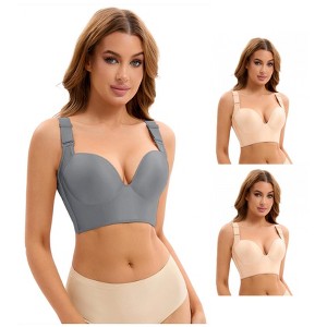 INSPIRE CHIC 3 Pcs Women's Wirefree Convertible Tummy Control 6 Hooks Push Up Bras - 1 of 4