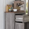 Okak Barn Door Style Buffet Cabinet with Storage for Living Room 34.5" Farmhouse Kitchen Sideboard Cabinet with Adjustable Shelf - 3 of 4