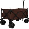 DSVIMOY Collapsible Wagon, Folding Wagon Cart with Big Wheels for Camping, Sports, Garden, Baseball, Brown, 37.8"*21.65"*34.33" - 2 of 4