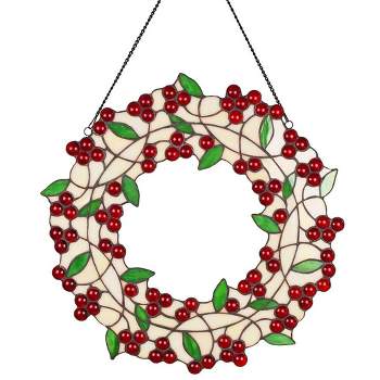Wind & Weather Stained Glass Holly Wreath