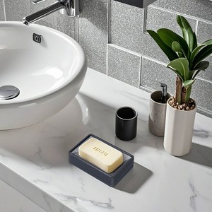 UNISOAR Modern Soap Dish Metal Self-Draining Soap Holder for Bathroom - 1 of 4