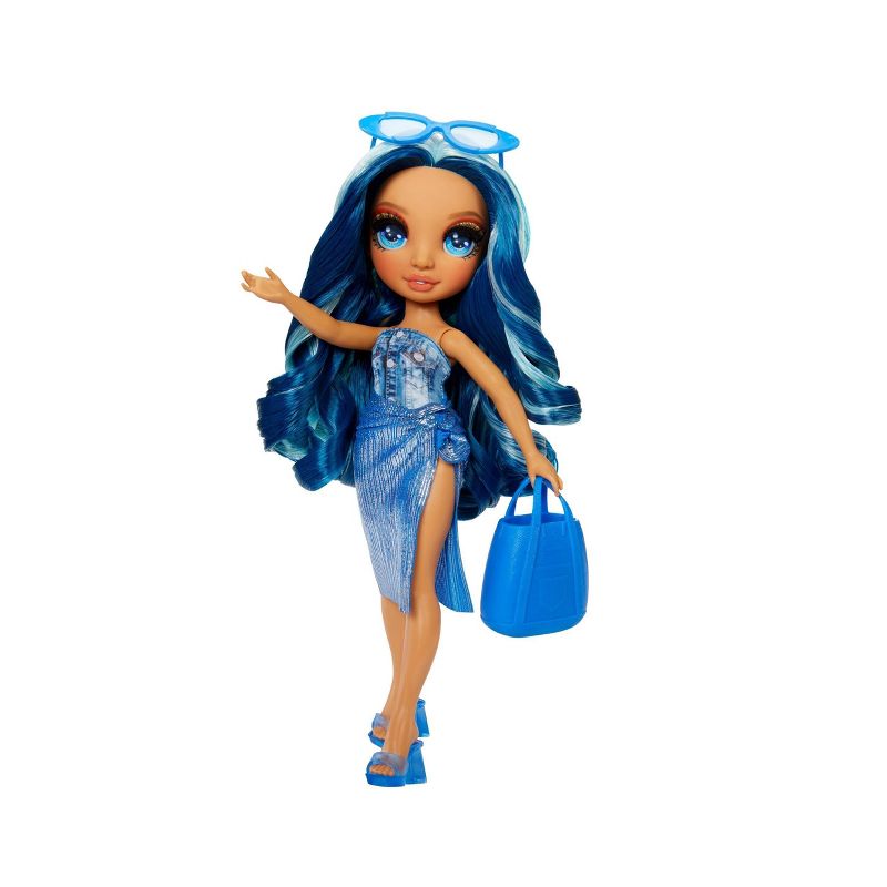 Rainbow High Swim &#38; Style Skyler Blue 11&#39;&#39; Doll with Shimmery Wrap to Style 10+ Ways, Removable Swimsuit, Sandals, Accessories, 4 of 8