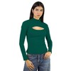 Artyska Women’s Ribbed High Neck Cutout Long Sleeve Top - 2 of 4