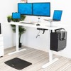 Mount-It! Height Adjustable Hand Crank Sit-Stand Desk Frame with Extra-Wide Tabletop | White - 4 of 4