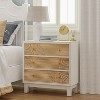 JIONJOY Rustic White Wood 3-Drawer Dresser - Handcrafted Ring Design Nightstand for Bedroom & Entryway - 2 of 4
