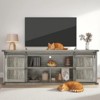 Jojoka TV Stand for 75 Inch TV, Mid Century Entertainment Center with Sliding Barn Doors, Storage Cabinets, Charge Station - 4 of 4