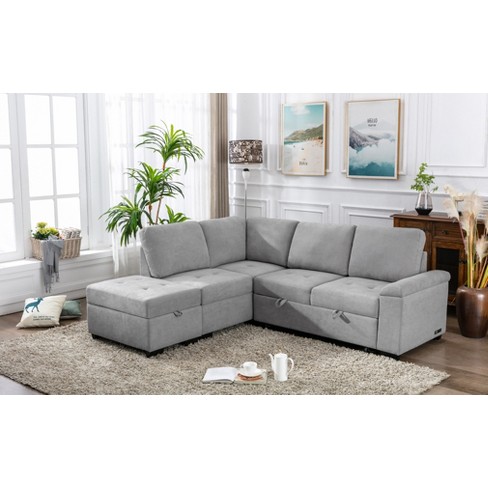 Couch With Storage Ottoman And Pull Out Leg Rest for Sale in New