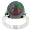 Slickblue Contemporary Women's Princess Ring – Green Cubic Zirconia with Marquise and Round Cut, Sizes 5-10 - 2 of 2