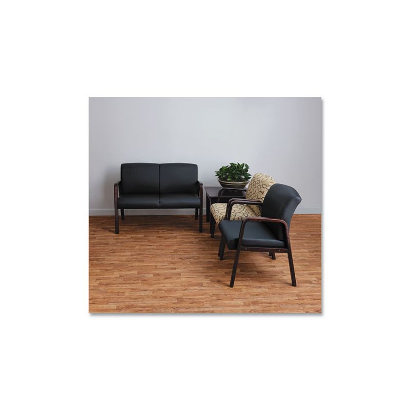 Alera Alera Reception Lounge WL Series Guest Chair, 24.21" x 24.8" x 32.67", Black Seat, Black Back, Mahogany Base, 5 of 8