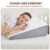 JIONJOY Flat Top Wedge Pillow – Memory Foam Leg Elevation Support, Removable Washable Cover, White Gray - 2 of 4