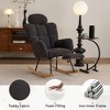 AENKYO 300LB Capacity Soft Teddy Fabric Rocking Chair w/Pocket - Ergonomic Nursery Glider, Solid Wood Base with Headrest Footrest for Living Room - 4 of 4