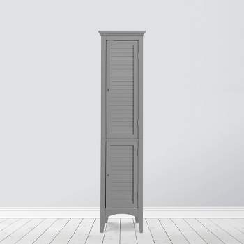 Elegant Home Fashions Wooden Bathroom Linen Tower Storage Cabinet