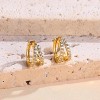 3Pairs 925 Sterling Silver, 14K Gold Plated Small Huggie Hoop Earrings Sets for Multiple Piercing CZ Cartilage Earrings Stacks - 3 of 4