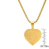 Steeltime Ladies stainless steel heart shape Our Father english prayer pendant. Color Options: Silver, Gold, Rose Gold - 3 of 4