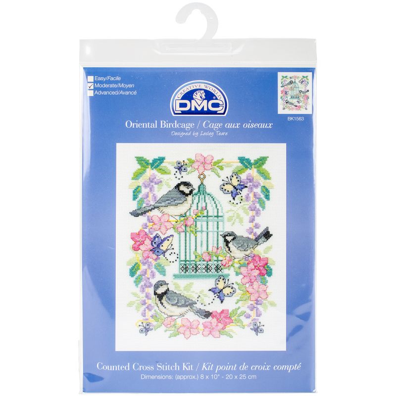 DMC Counted Cross Stitch Kit 8"X10"-Oriental Birdcage (14 Count), 1 of 3