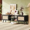GALAXHERO TV Stand for 65 Inch TV, Mid Century Modern Entainment Center, Boho TV Console with Storage Shelf 2 Cabinets for Bedroom Living Room - 3 of 4