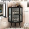 QingMoon Corner Cabinet, Floor Storage Cabinet, Narrow Organizer with Fluted Glass Door and Shelves for Bathroom and Laundry Room - 4 of 4