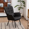 CAVINAS Comfy Accent Chair, Upholstered Living Room Chair Wood Reading Chair Arm Chair for Bedroom, Living Room, Office - 2 of 4