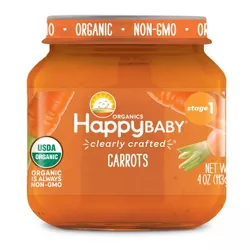 HappyBaby Clearly Crafted Carrots Baby Meals Jar - 4oz