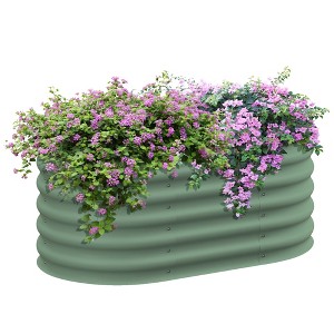 Outsunny Galvanized Raised Garden Bed Kit, Metal Planter Box with Safety Edging - 1 of 4